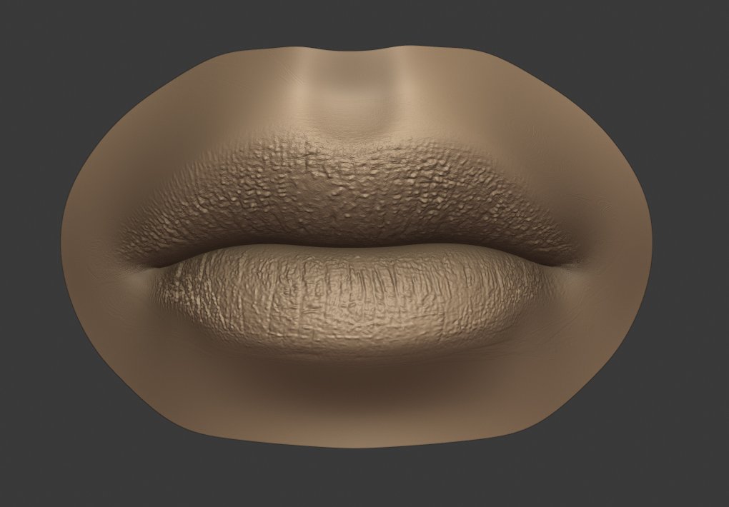 lips displacement after grading the texture